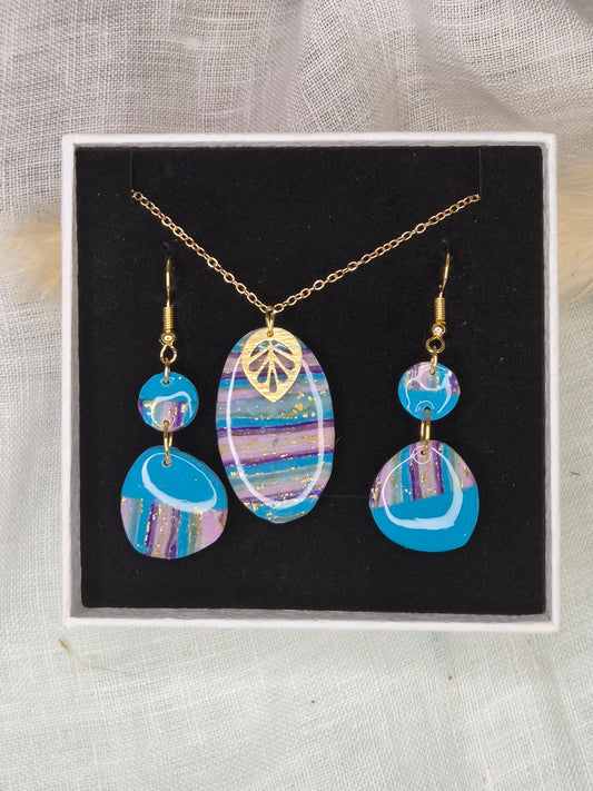 Parure boucle d'oreille 5cm +collier
